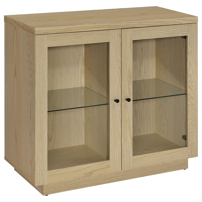 Metro - 2 Door Display Cabinet With Adjustable Shelves - Light Oak Furniture Max