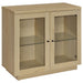 Metro - 2 Door Display Cabinet With Adjustable Shelves - Light Oak Furniture Max