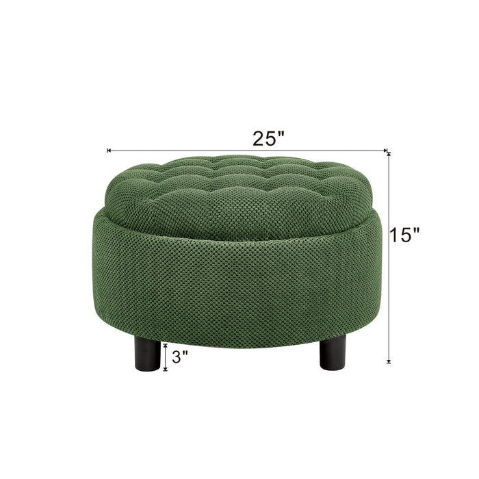 Storage Round Footstool Table Ottoman Home Essentials