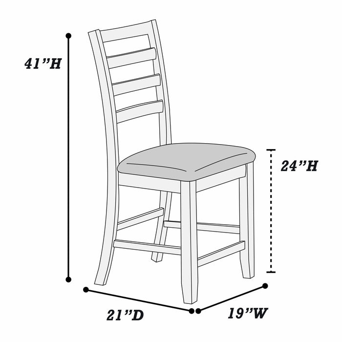 Ladder Back Design Counter Height Dining Chairs (Set of 2) - Walnut Home Essentials