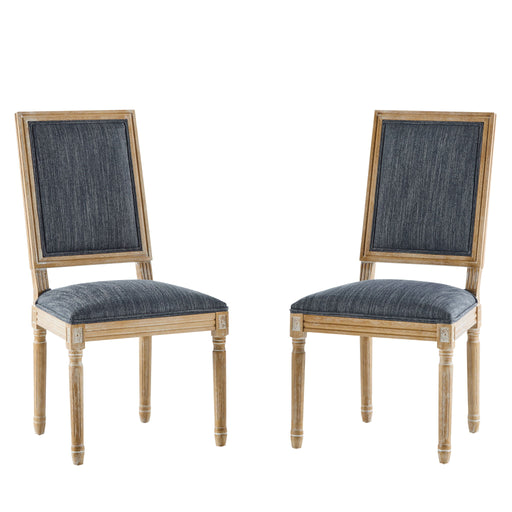 French Country Style Dining Chair With Upholstered Seating And Fluted Legs Noble House
