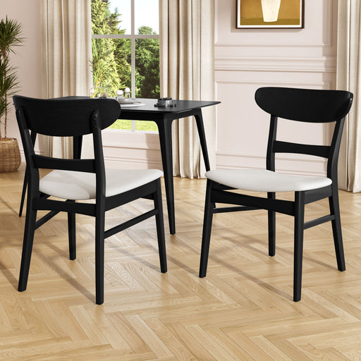 Modern Dining Chairs With Cushioned Seat (Set of 2) Noble House