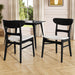 Dining Chairs With Upholstered Seat (Set of 2) - Black / Light Beige Noble House