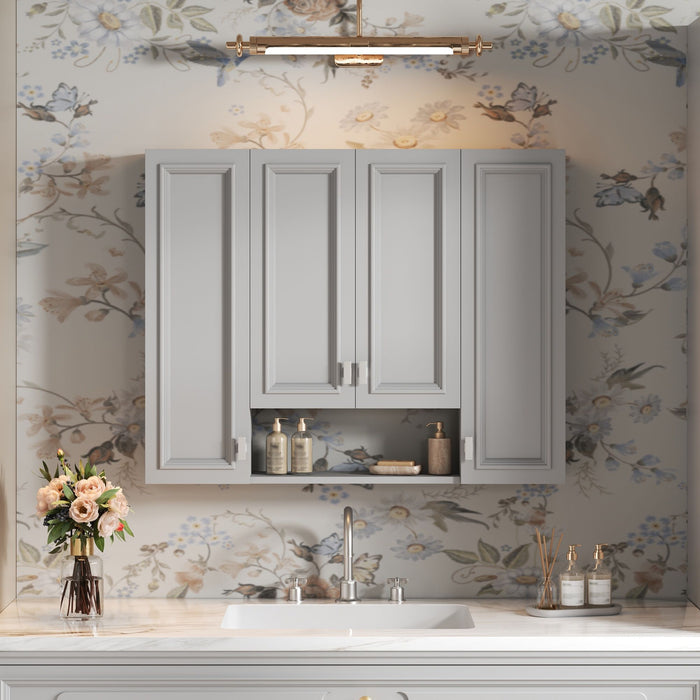 Wall Mounted Bathroom Cabinet With 5 Adjustable Shelves Hearth and Haven