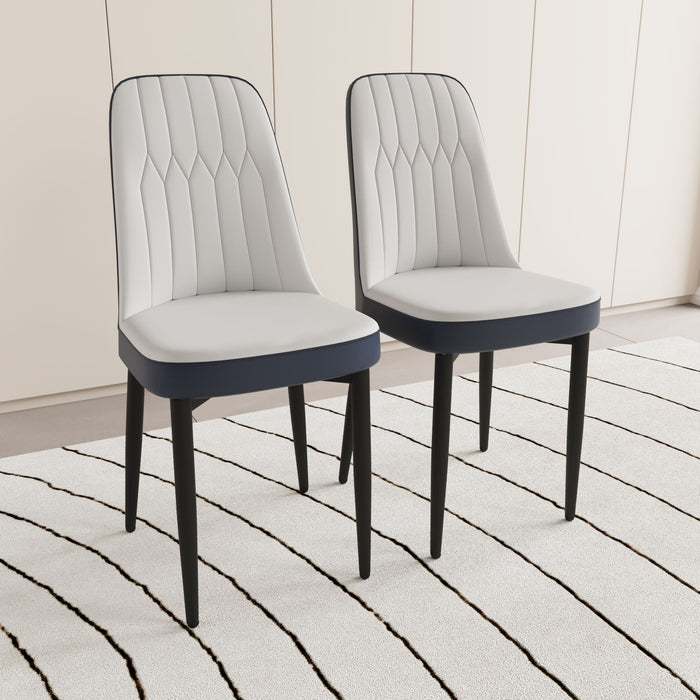 Modern Dining Chair With Cushions And Metal Legs