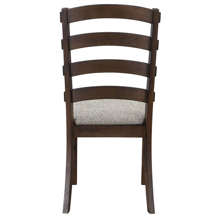 Pascaline - Side Chair (Set of 2) - Gray Fabric, Rustic Brown & Oak ACME