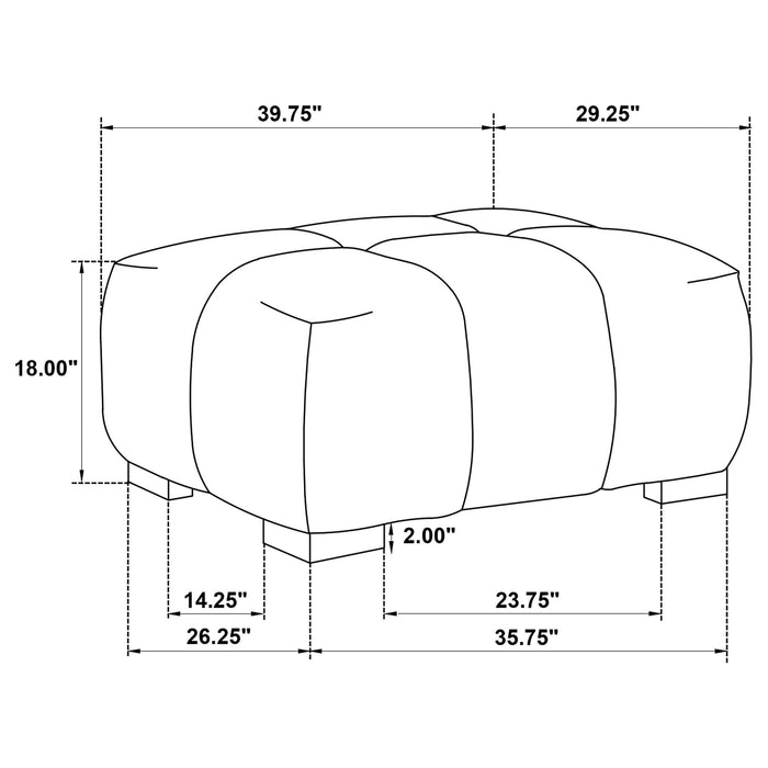 Plather - Rectangular Ottoman Furniture Max