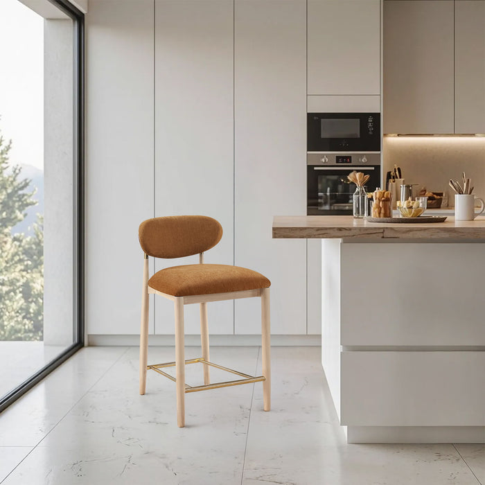 Riccio - Fabric Stool - Natural Frame Meridian Furniture