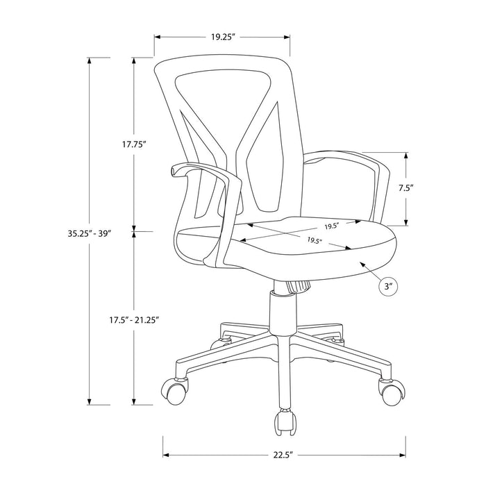 Office Chair, Adjustable Height, Swivel, Ergonomic, Mesh, Contemporary & Modern 8th Street