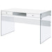 Barretta - 2 Drawer Writing Desk - Gloss White Furniture Max