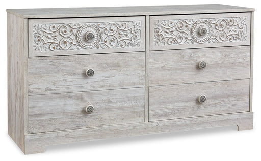 Paxberry - Six Drawer Dresser - Weatherworn - Whitewash Signature Design by Ashley®