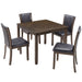 5 Piece Dining Table Set With Chairs - Dark Walnut Home Essentials