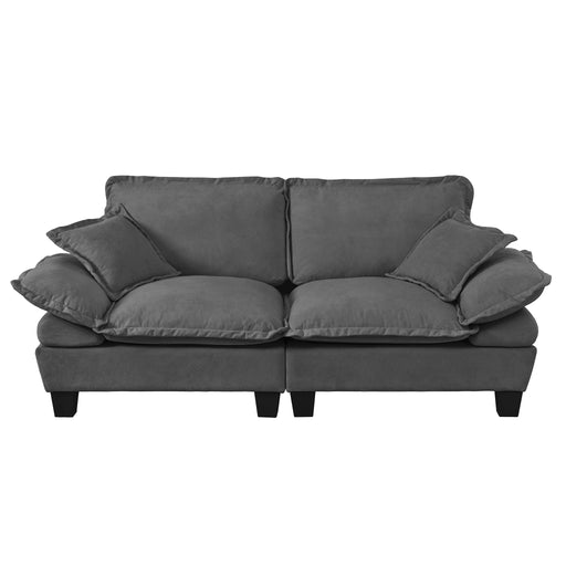 2 Seater Modular Loveseat With Curved Armrests Home Essentials