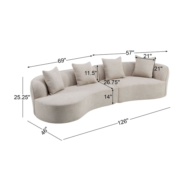 Elegant Curved Sectional Sofa With Full Foam Comfort Noble House