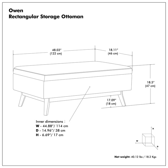 Owen - Upholstered Rectangular Storage Ottoman Simpli-Home