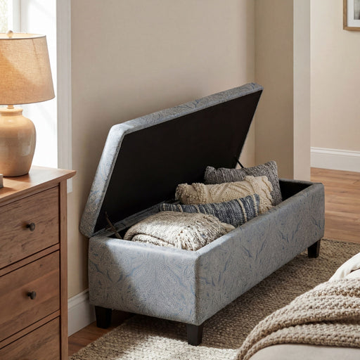 Indoor Storage Ottoman Bench With Hidden Storage - Pattern Noble House