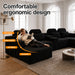 U-Shaped Sectional Sofa With Chaise Lounge And Cup Holders Home Essentials
