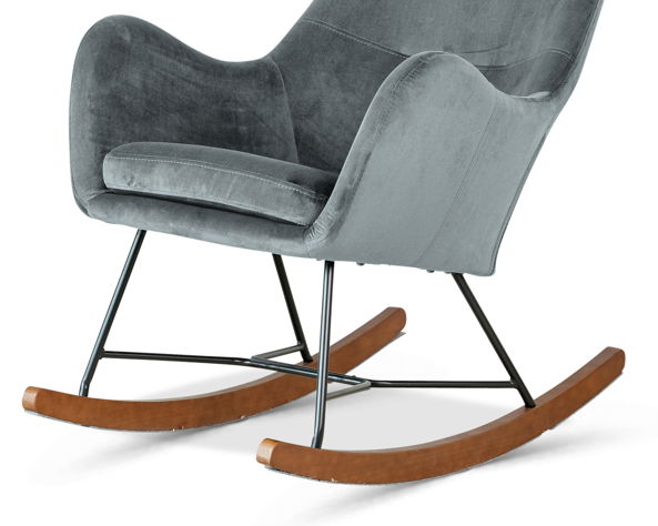 Chelsea Velvet Rocking Chair - Gray