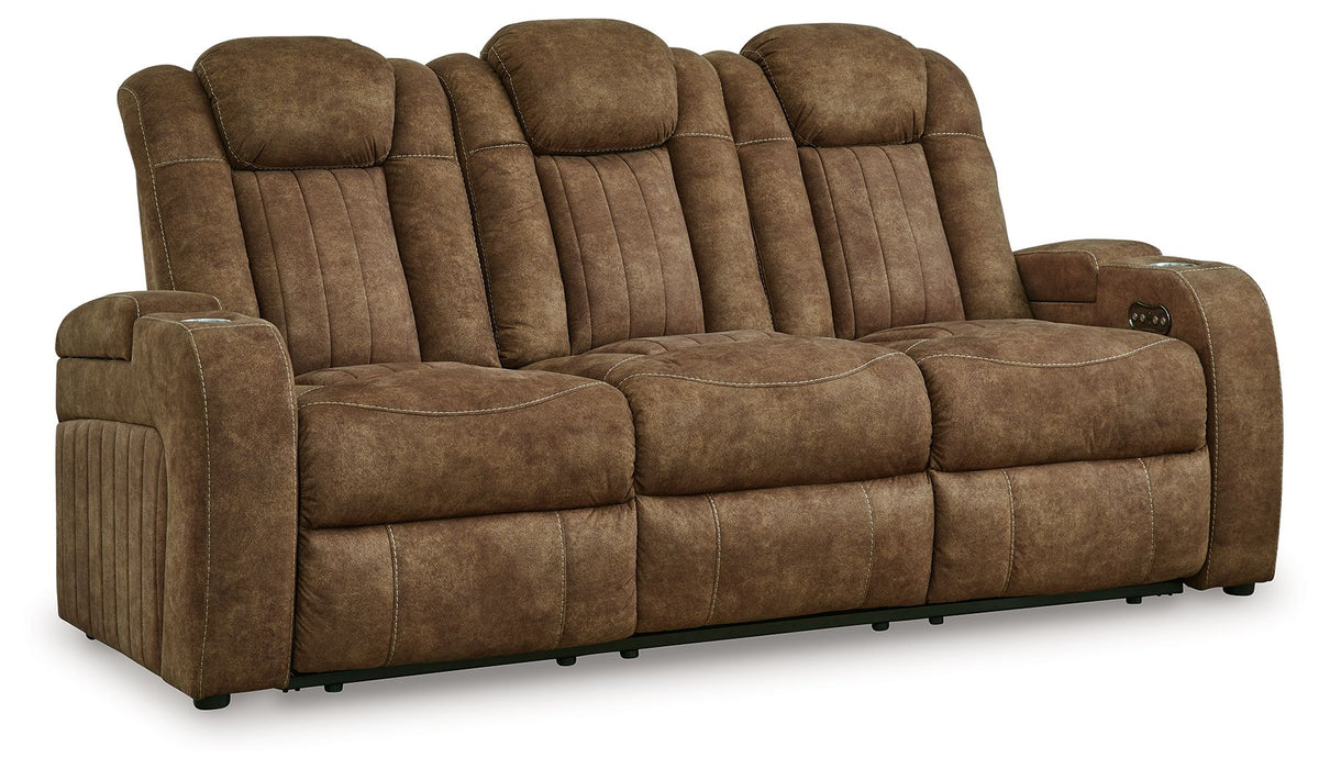 Wolfridge - 2 Pc. - Power Reclining Sofa, Power Reclining Loveseat With Console - Brindle Signature Design by Ashley®