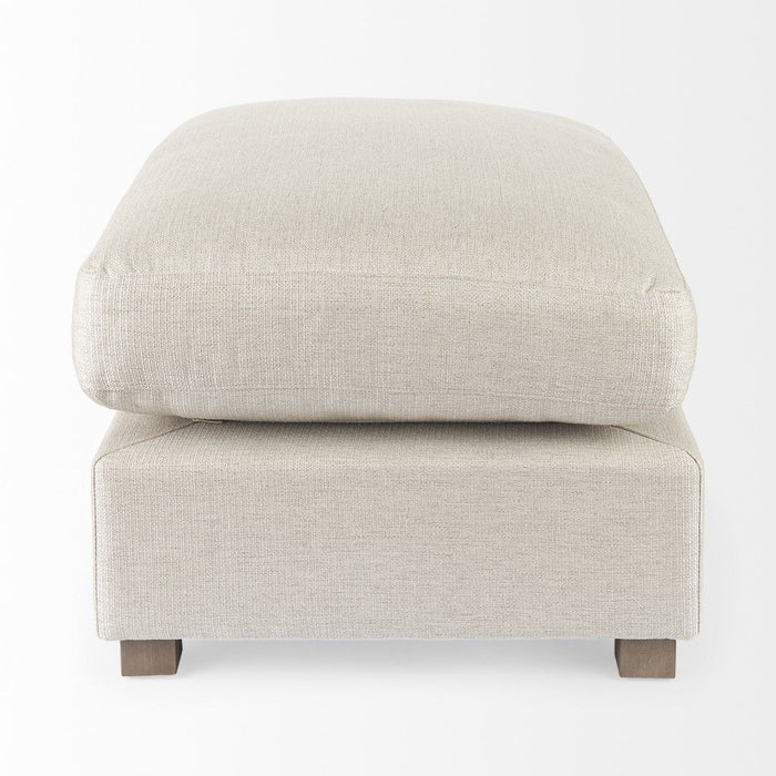 Polyester Cocktail Ottoman - Beige / Brown