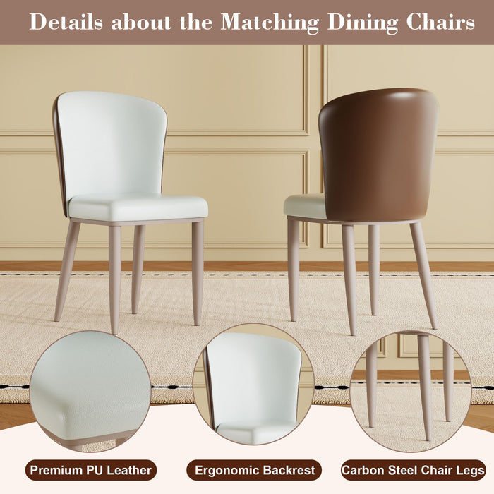 Table With Rotating Tray Scratch & Heat For Kitchen & Restaurant, 4 Chairs - White