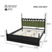 Platform Bed Frame With Tufted Upholstered Scallop Headboard Noble House