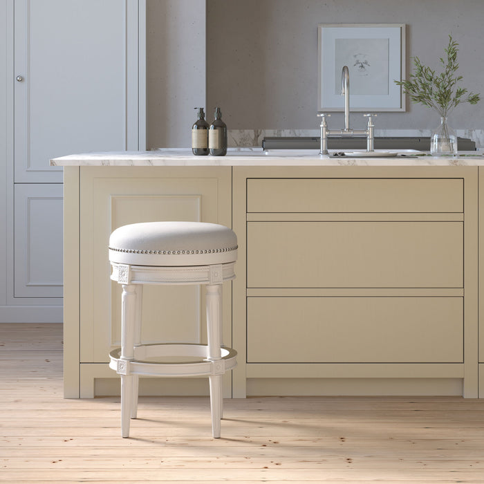 Rustic Elegance Backless Swivel Stool Home Essentials