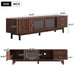 TV Stand With Sliding Doors And 2 Drawers For Living Room - Dark Brown Hearth and Haven