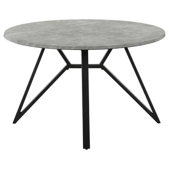 Royceton - Top Dining Table Industrial Round Dining Table - Gray / Black Furniture Max