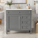 Bathroom Vanity With Top Sink, 2 Drawers, Tip Out Drawer Hearth and Haven