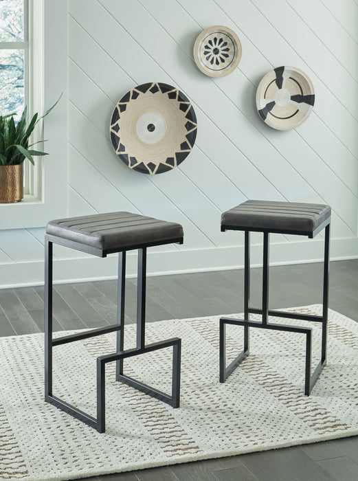 Strumford - Gray / Black - Tall Uph Barstool (Set of 2)