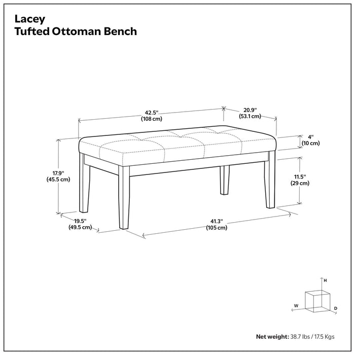 Lacey - Upholstered Tufted Ottoman Bench Simpli-Home