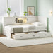 Twin Size L - Shaped Captain Bed With Drawer And Bookcase, LED Downlight And USB Charging Station - White Hearth and Haven