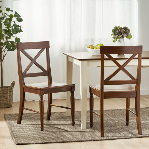 Dining Chair With X Shaped Back (Set of 2) Noble House