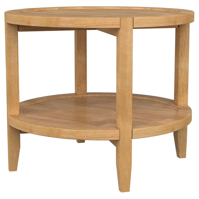 Isbell - Round Table With Storage Shelf Furniture Max
