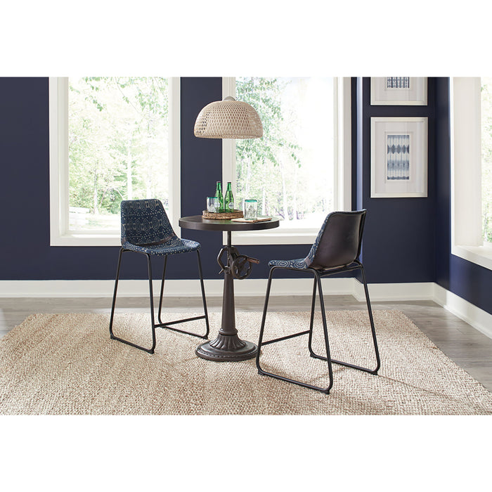 Claire - Canvas Upholstered Counter Chair (Set of 2) - Blue Furniture Max