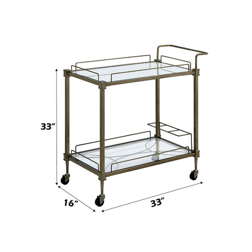 Aditya - Serving Cart - Mirrored & Antique Brass ACME