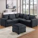 Modern Style L-Shaped Sectional Set With Ottoman Home Essentials