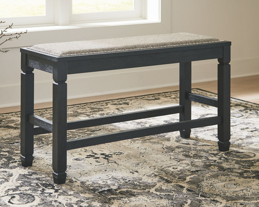 Tyler Creek - DBL Counter UPH Bench  - Antique Black Signature Design by Ashley®