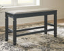 Tyler Creek - DBL Counter UPH Bench  - Antique Black Signature Design by Ashley®