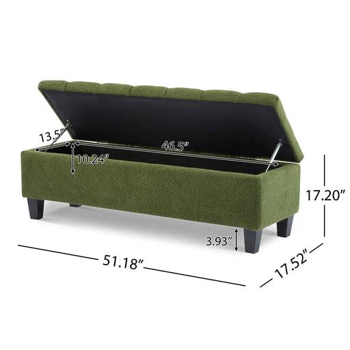 Ottoman Bench & Storage - Green Noble House