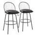 Riley - Claire Farmhouse Fixed Height Barstool With Swivel With Round Footrest (Set of 2) Lumi Source