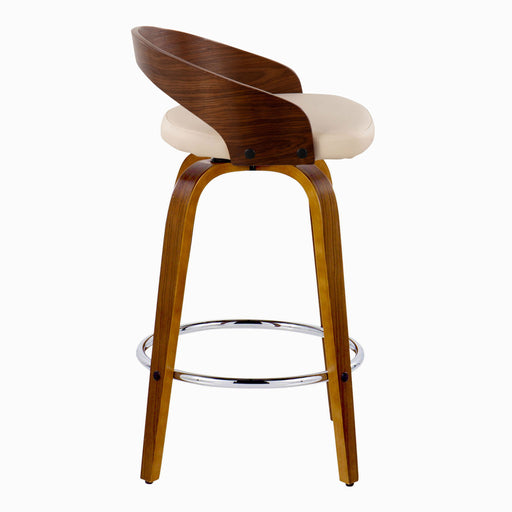 Grotto - Mid Century Modern Elegant Fixed Height Counter Stool With Swivel With Round Footrest (Set of 2) Lumi Source