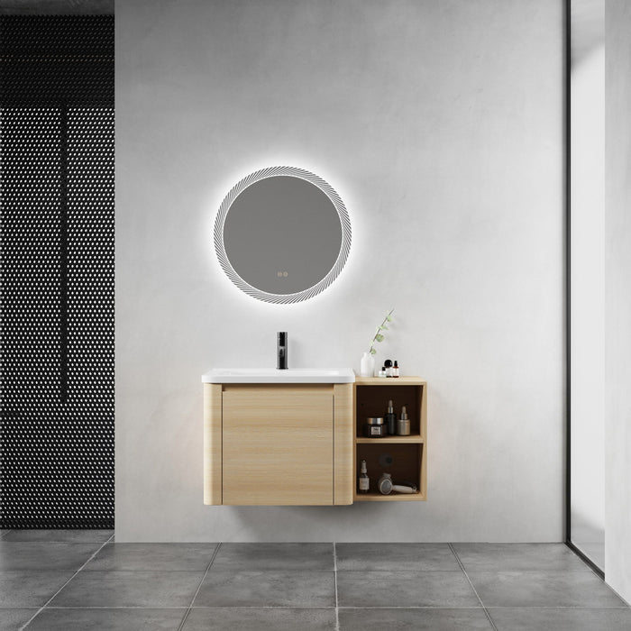 Wall Mounted Bathroom Vanity & Sink, Storage Shelves & Soft Close Door Home Essentials