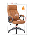 Executive Office High Back Ergonomic Desk Chair, Height Adjustable With Padded Armrest & 5 Point Base - Antique Brown Home Essentials
