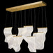 Michael Amini Lighting - Sheer Waves 8-Light Modern LED Chandelier - Gold / White Michael Amini