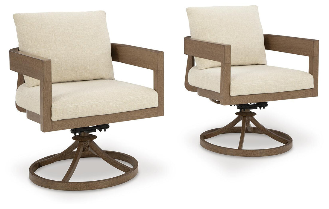 Serene Bay - Swivel Chair With Cushion (Set of 2) - Dark Brown / White Signature Design by Ashley®