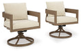 Serene Bay - Swivel Chair With Cushion (Set of 2) - Dark Brown / White Signature Design by Ashley®