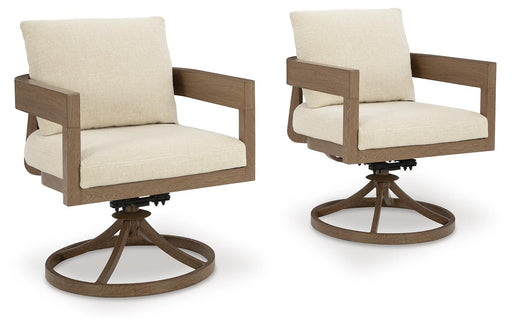 Serene Bay - Swivel Chair With Cushion (Set of 2) - Dark Brown / White Signature Design by Ashley®