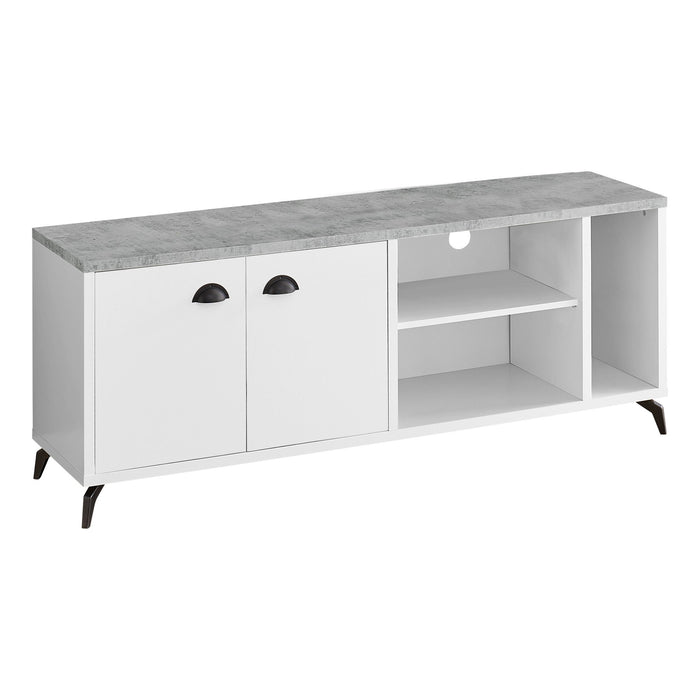 Cabinet Enclosed, Storage TV Stand - White